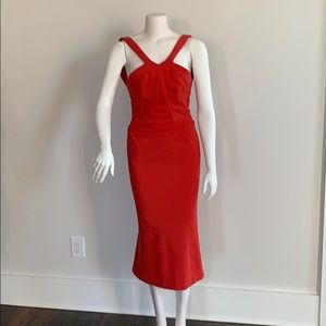 20% off! Zac Posen red dress with mermaid hem!